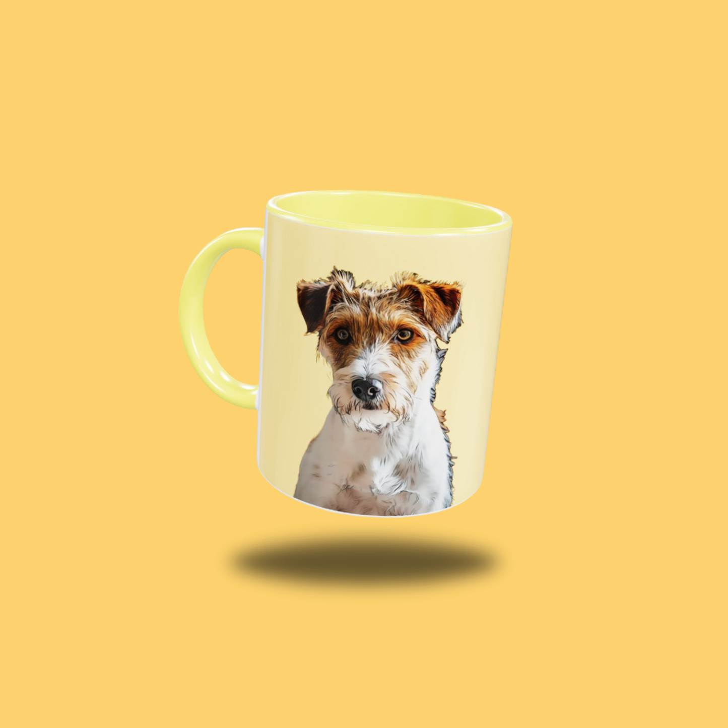 Custom Cartoon Pet Portrait Mug (11oz Coloured Ceramic)