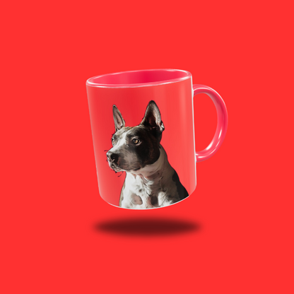 Custom Cartoon Pet Portrait Mug (11oz Coloured Ceramic)